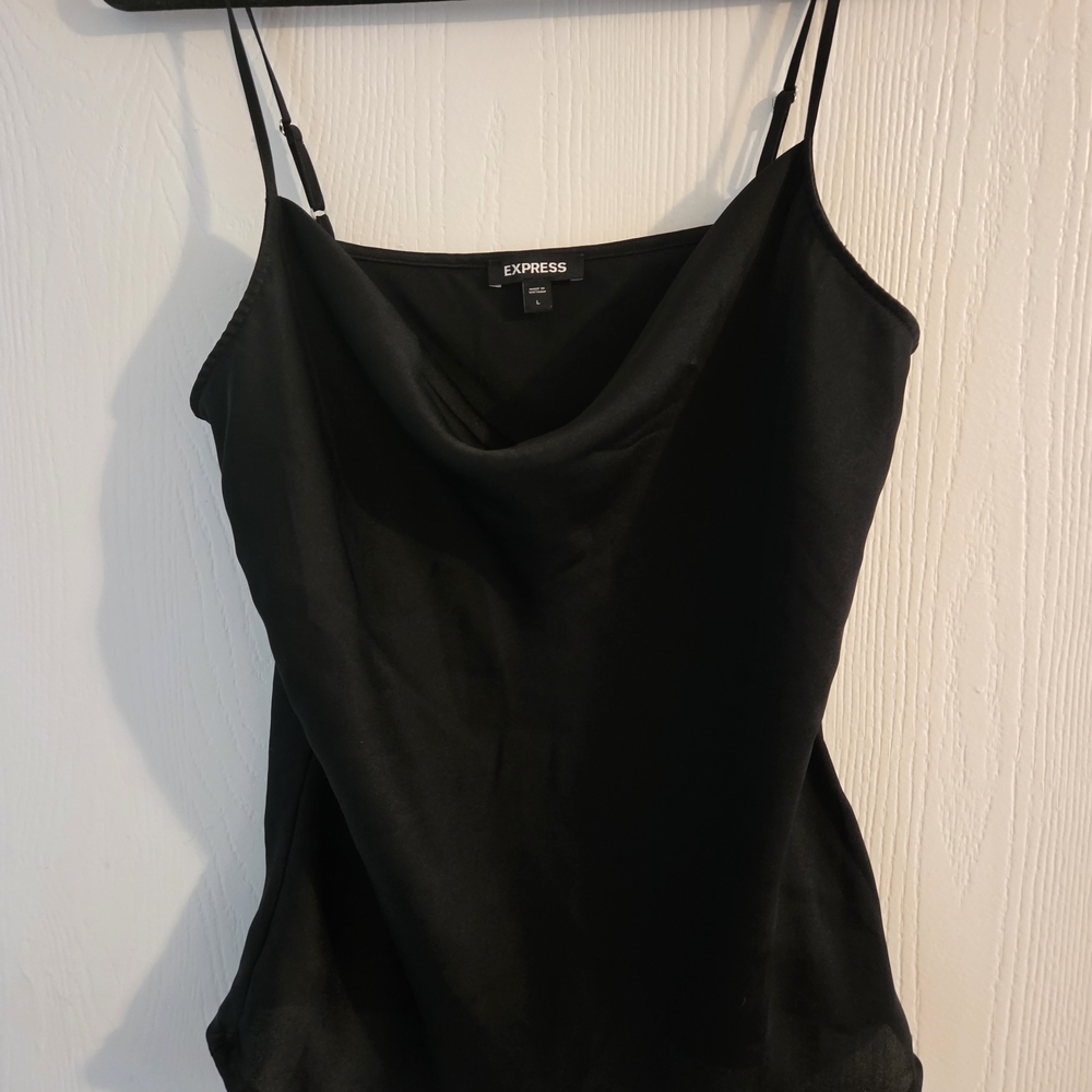 Express Elegant Black Cowl Neck Camisole